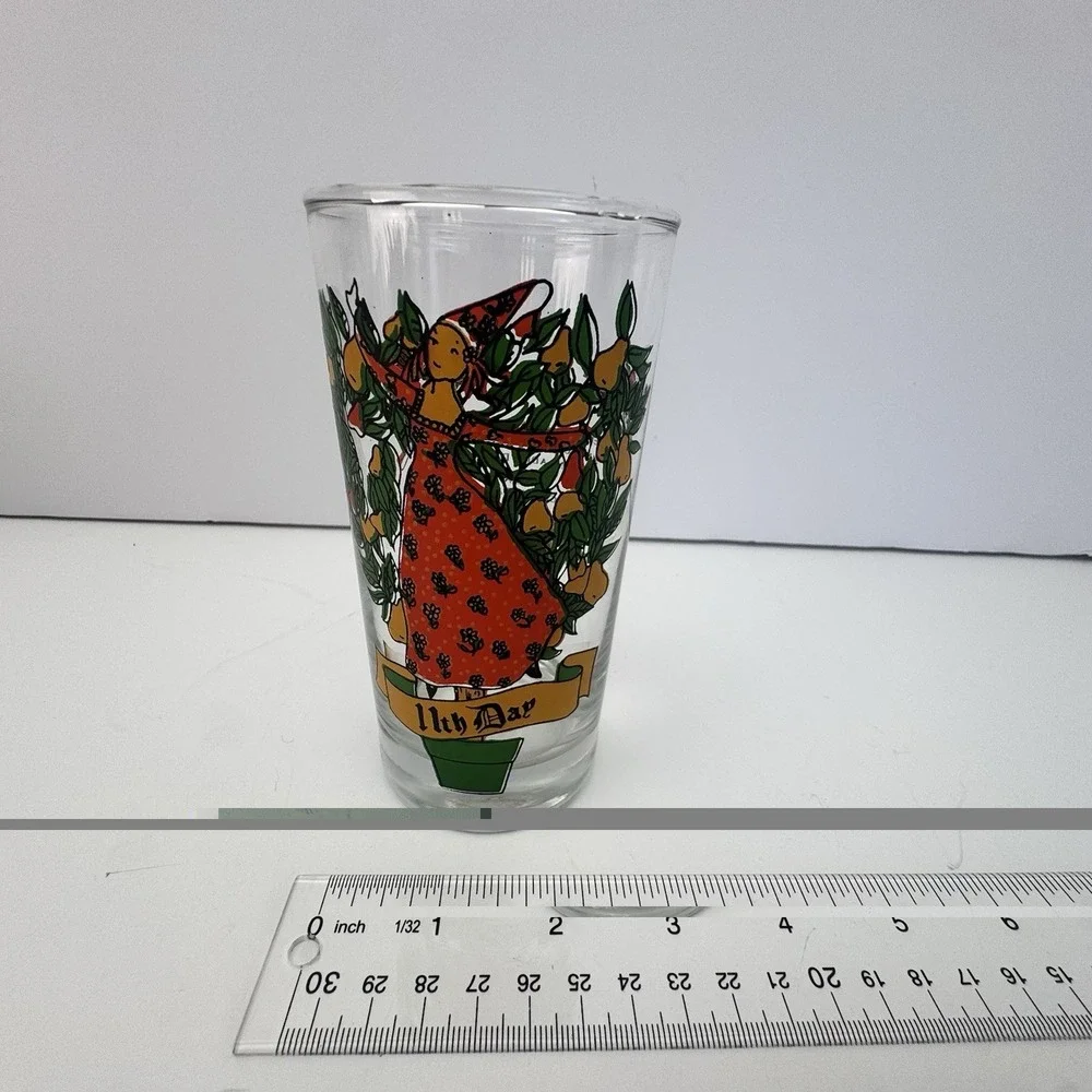 VTG Indiana Glass 12 DAYS OF CHRISTMAS GLASS 11th Eleven Ladies Dancing‎ 12oz